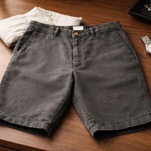 Club Monaco Men's Size 30 Charcoal Linen Chino Shorts"